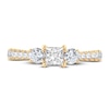 Thumbnail Image 2 of Three-Stone Diamond Engagement Ring 1 ct tw Princess/Round-Cut 14K Yellow Gold
