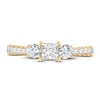 Thumbnail Image 3 of Now + Forever Three-Stone Diamond Engagement Ring 1 ct tw Princess/Round-Cut 14K Yellow Gold