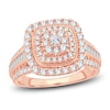 Diamond Engagement Ring 1 ct tw Round & Baguette-Cut 14K Rose Gold