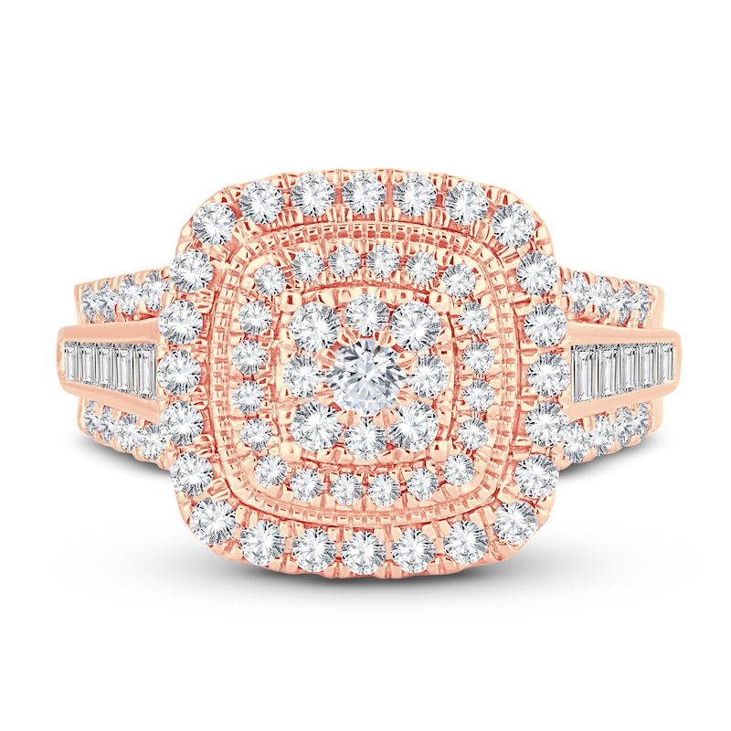 Main Image 3 of Now + Forever Diamond Engagement Ring 1 ct tw Round & Baguette-Cut 14K Rose Gold