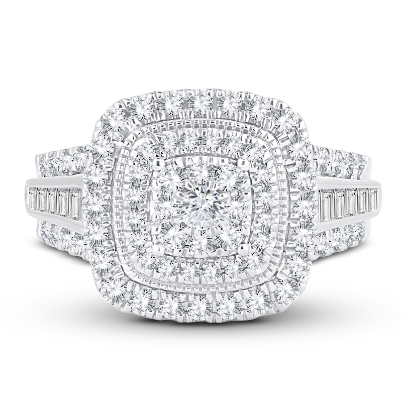 Main Image 3 of Now + Forever Diamond Engagement Ring 1 ct tw Round & Baguette-Cut 14K White Gold