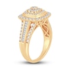 Diamond Engagement Ring 1 ct tw Round & Baguette-Cut 14K Yellow Gold
