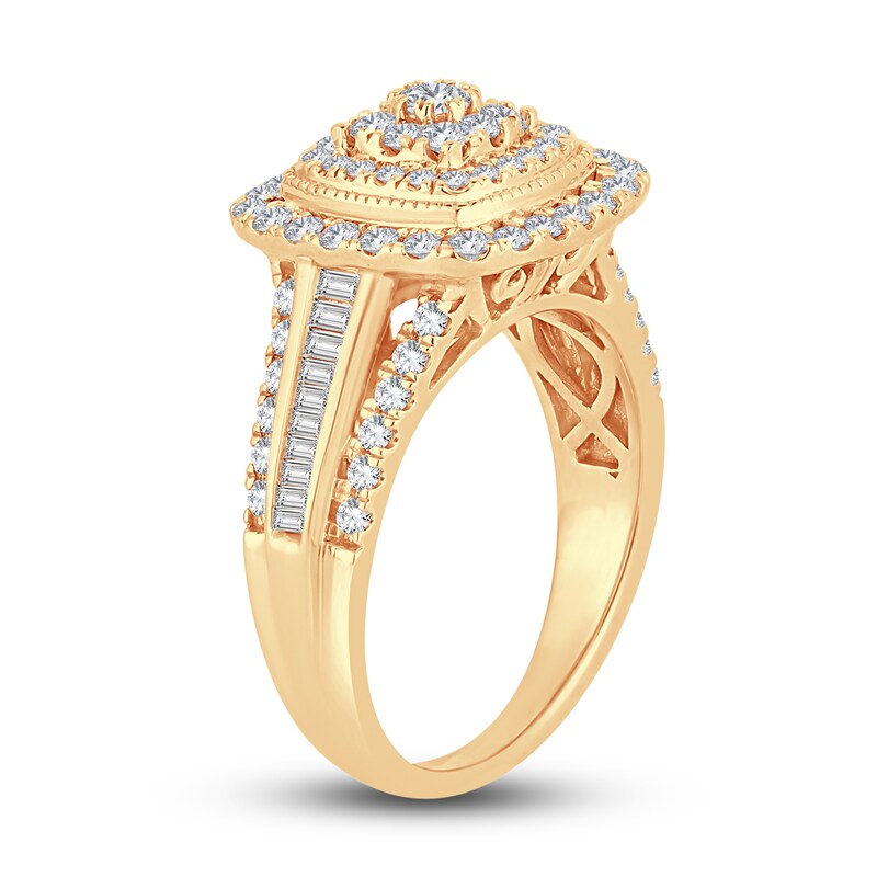 Main Image 2 of Now + Forever Diamond Engagement Ring 1 ct tw Round & Baguette-Cut 14K Yellow Gold