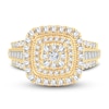 Diamond Engagement Ring 1 ct tw Round & Baguette-Cut 14K Yellow Gold