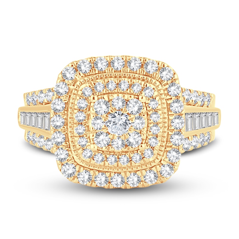 Main Image 3 of Now + Forever Diamond Engagement Ring 1 ct tw Round & Baguette-Cut 14K Yellow Gold