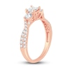 Three-Stone Diamond Engagement Ring 1 ct tw Princess/Round-Cut 14K Rose Gold
