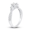 Thumbnail Image 1 of Three-Stone Diamond Engagement Ring 1 ct tw Princess/Round-Cut 14K White Gold