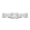 Thumbnail Image 2 of Three-Stone Diamond Engagement Ring 1 ct tw Princess/Round-Cut 14K White Gold