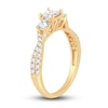 Thumbnail Image 2 of Memories Moments Magic Three-Stone Diamond Engagement Ring 1 ct tw Princess/Round-Cut 14K Yellow Gold