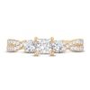 Three-Stone Diamond Engagement Ring 1 ct tw Princess/Round-Cut 14K Yellow Gold