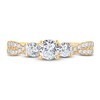 Thumbnail Image 3 of Memories Moments Magic Three-Stone Diamond Engagement Ring 1 ct tw Round-Cut 14K Yellow Gold