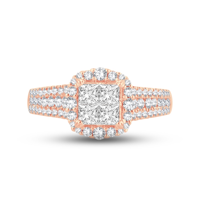 Main Image 2 of Now + Forever Diamond Engagement Ring 1 ct tw Princess & Round-Cut 14K Rose Gold