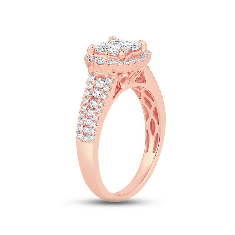 Main Image 3 of Now + Forever Diamond Engagement Ring 1 ct tw Princess & Round-Cut 14K Rose Gold