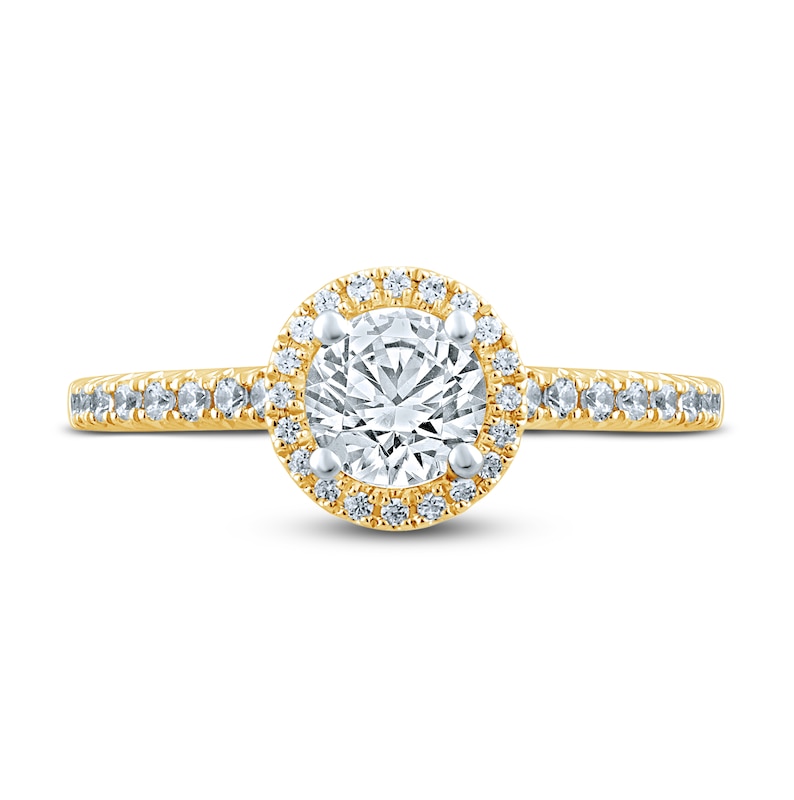 Diamond Engagement Ring 7/8 ct tw Round-cut 14K Yellow Gold
