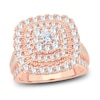 Diamond Engagement Ring 2 ct tw Round & Baguette-Cut 14K Rose Gold
