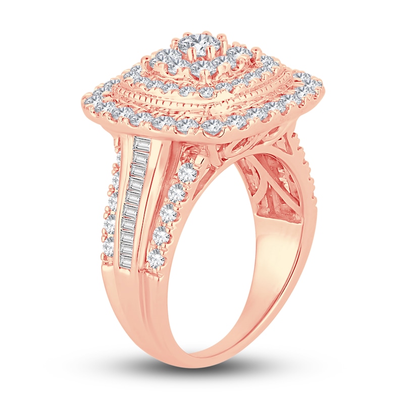 Main Image 2 of Now + Forever Diamond Engagement Ring 2 ct tw Round & Baguette-Cut 14K Rose Gold