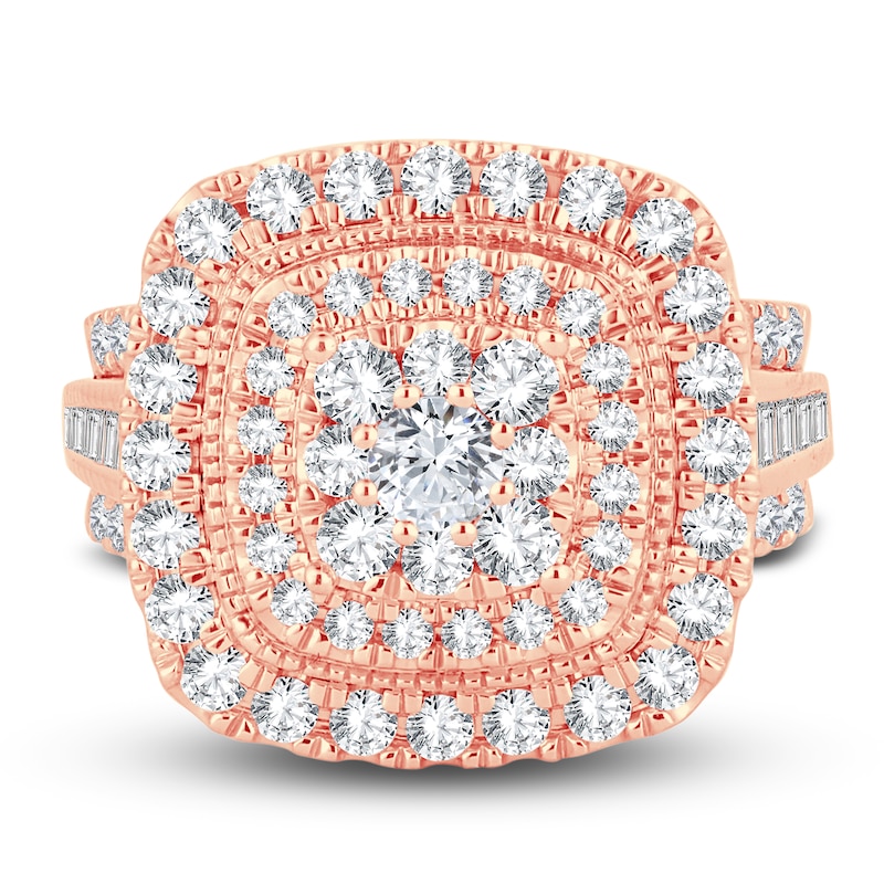 Main Image 3 of Now + Forever Diamond Engagement Ring 2 ct tw Round & Baguette-Cut 14K Rose Gold