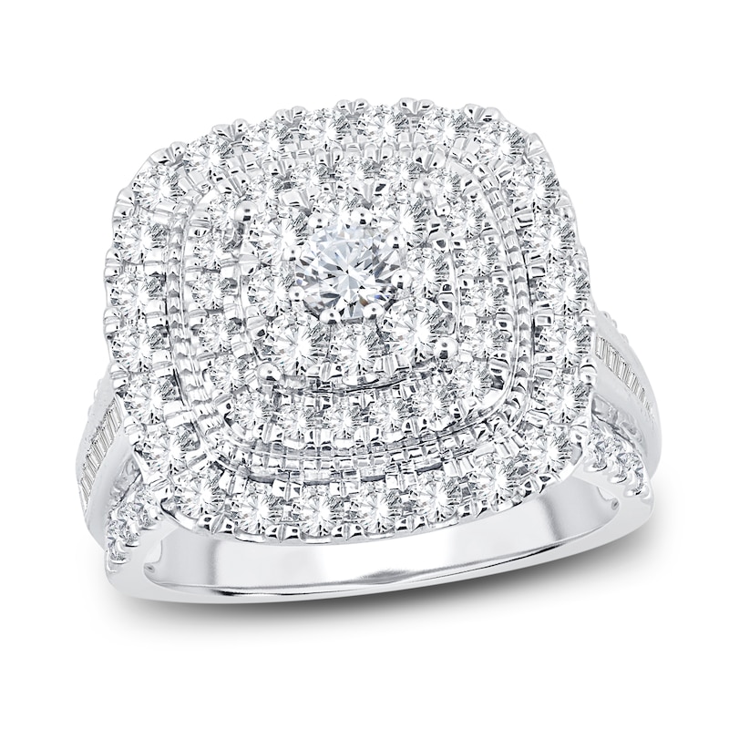 Main Image 1 of Now + Forever Diamond Engagement Ring 2 ct tw Round & Baguette-Cut 14K White Gold