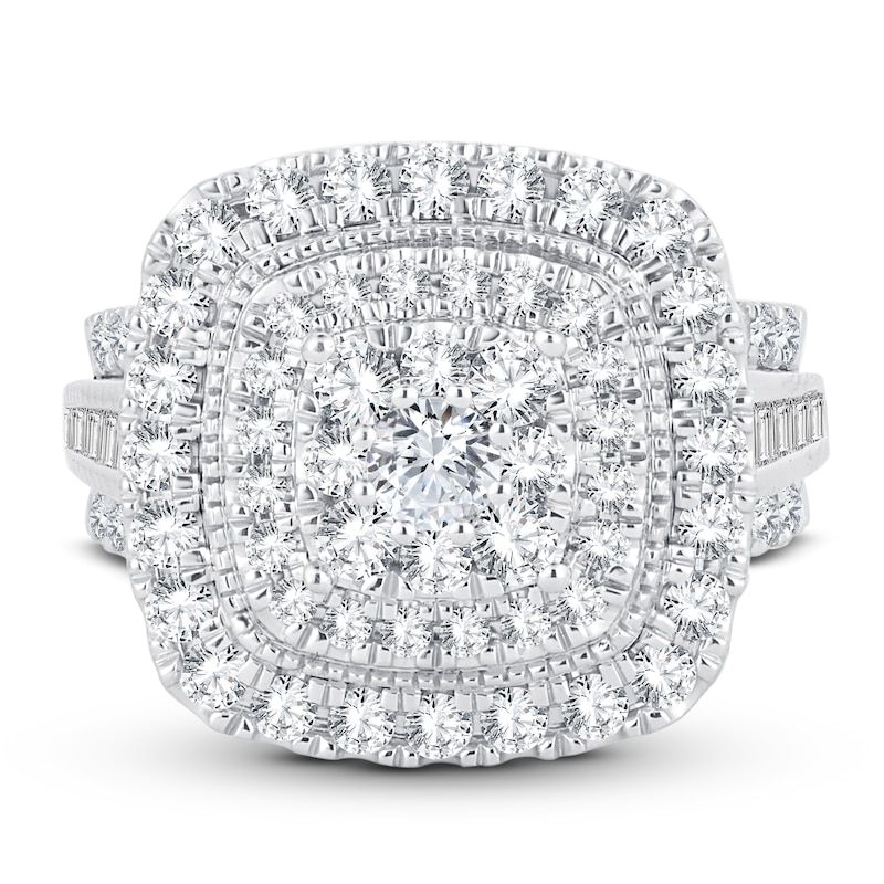Main Image 3 of Now + Forever Diamond Engagement Ring 2 ct tw Round & Baguette-Cut 14K White Gold