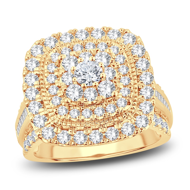 Main Image 1 of Now + Forever Diamond Engagement Ring 2 ct tw Round & Baguette-Cut 14K Yellow Gold