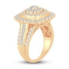 Diamond Engagement Ring 2 ct tw Round & Baguette-Cut 14K Yellow Gold