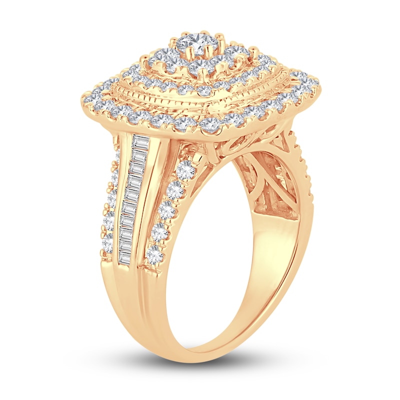 Main Image 2 of Now + Forever Diamond Engagement Ring 2 ct tw Round & Baguette-Cut 14K Yellow Gold