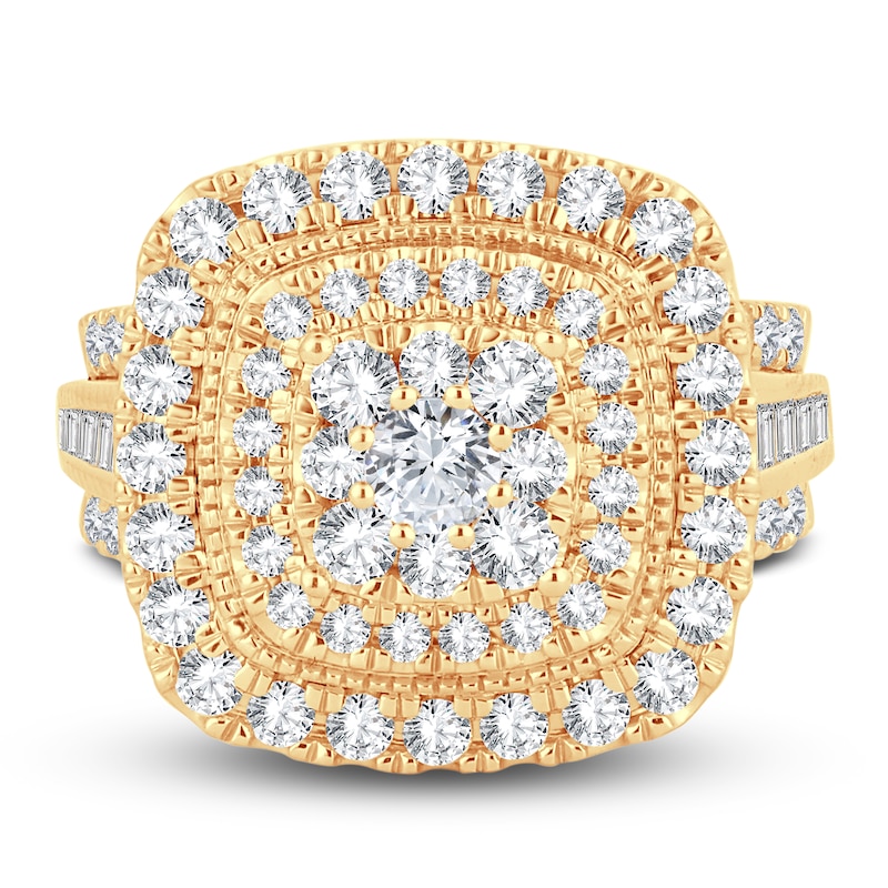 Main Image 3 of Now + Forever Diamond Engagement Ring 2 ct tw Round & Baguette-Cut 14K Yellow Gold
