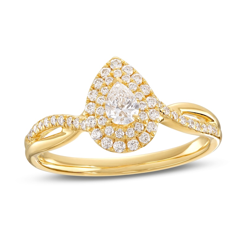 Main Image 1 of Now + Forever Diamond Engagement Ring 1/2 ct tw Pear & Round-Cut 14K Yellow Gold
