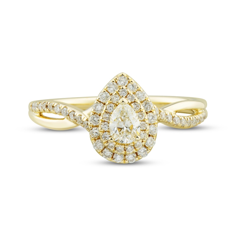 Main Image 4 of Now + Forever Diamond Engagement Ring 1/2 ct tw Pear & Round-Cut 14K Yellow Gold