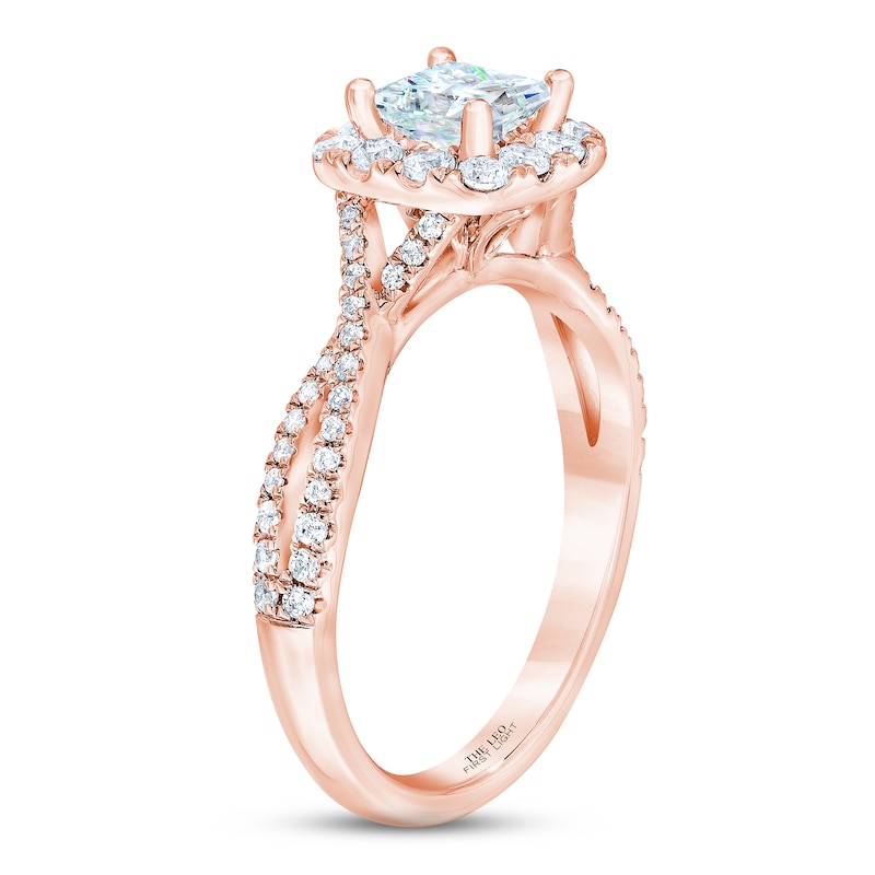 THE LEO First Light Diamond Princess-Cut Engagement Ring 1-1/8 ct tw 14K Rose Gold