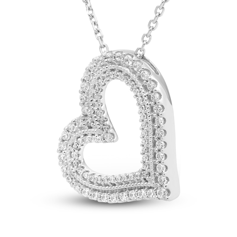 Main Image 2 of Neil Lane Diamond Heart Necklace 1/3 ct tw Round-cut 10K White Gold 18&quot;