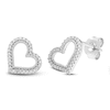 Neil Lane Diamond Heart Earrings 1/10 ct tw Round-cut Sterling Silver