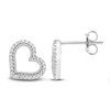 Neil Lane Diamond Heart Earrings 1/10 ct tw Round-cut Sterling Silver