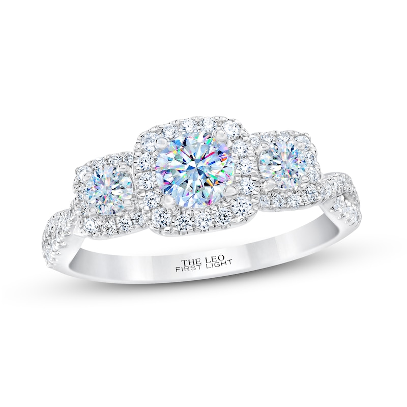 Main Image 1 of THE LEO First Light Diamond Three-Stone Engagement Ring 1 ct tw 14K White Gold
