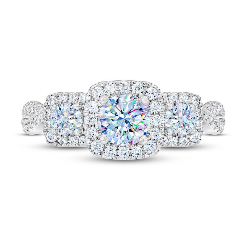 Main Image 3 of THE LEO First Light Diamond Three-Stone Engagement Ring 1 ct tw 14K White Gold