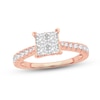 Thumbnail Image 1 of Now + Forever Multi-Diamond Engagement Ring 1-1/4 ct tw Princess & Round-cut 14K Rose Gold