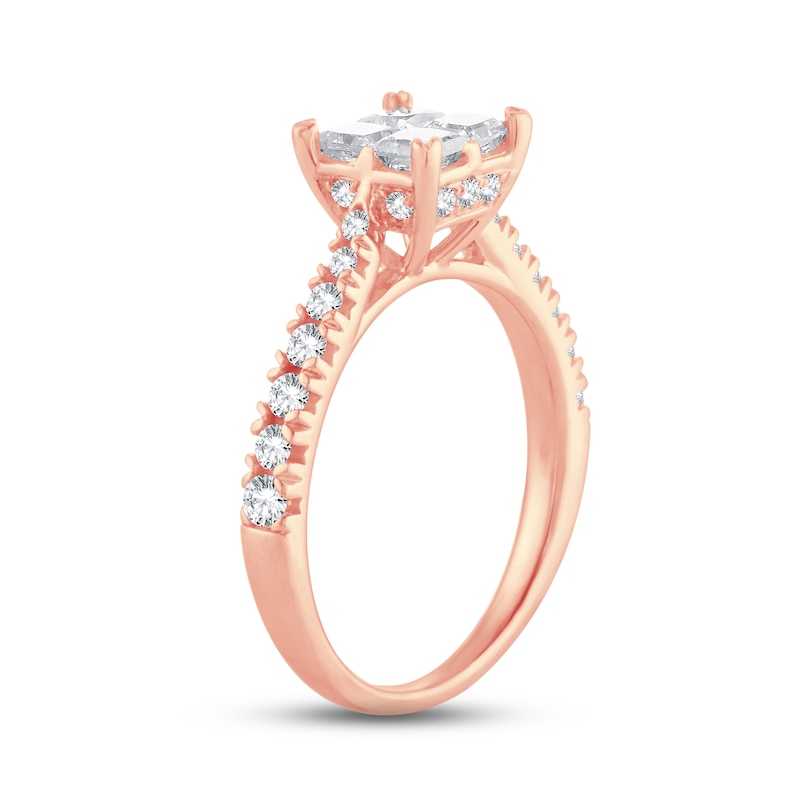 Main Image 2 of Now + Forever Multi-Diamond Engagement Ring 1-1/4 ct tw Princess & Round-cut 14K Rose Gold