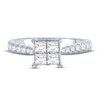 Thumbnail Image 1 of Multi-Diamond Engagement Ring 1-1/4 ct tw Princess & Round 14K White Gold