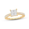 Thumbnail Image 1 of Now + Forever Multi-Diamond Engagement Ring 1-1/4 ct tw Princess & Round-cut 14K Yellow Gold