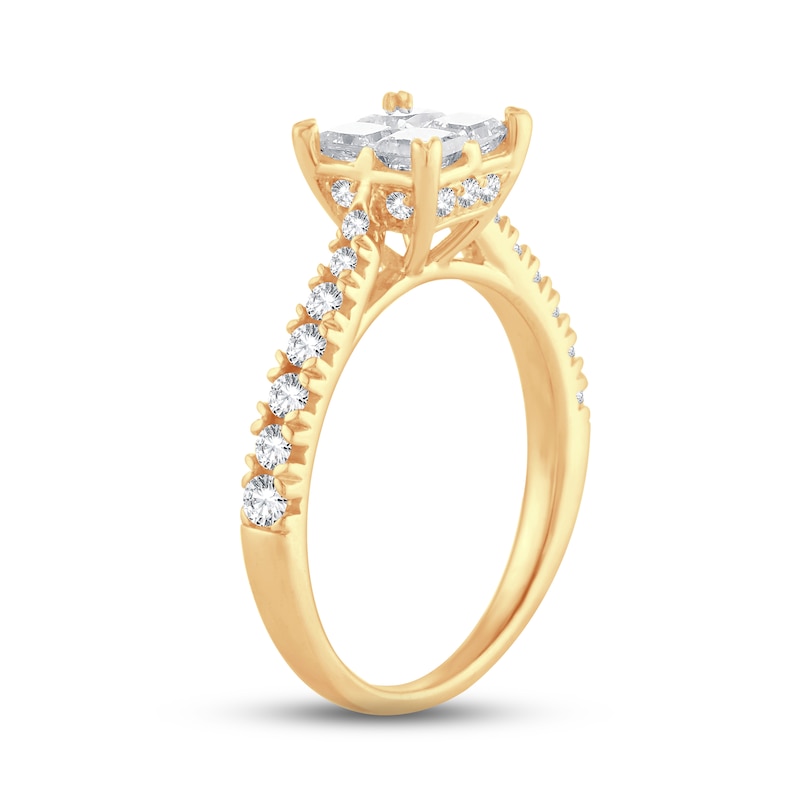 Main Image 2 of Now + Forever Multi-Diamond Engagement Ring 1-1/4 ct tw Princess & Round-cut 14K Yellow Gold