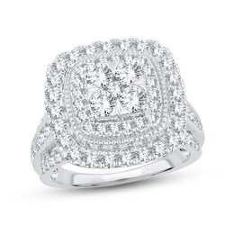 Now + Forever Multi-Diamond Engagement Ring 2 ct tw Round-cut 14K White Gold