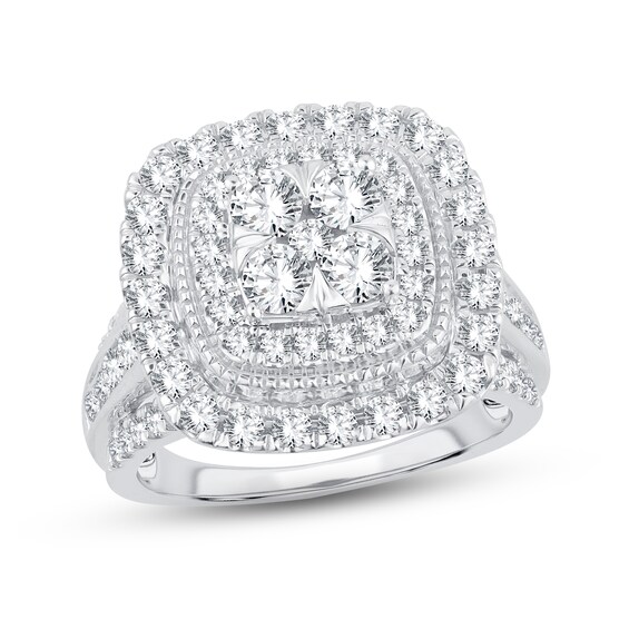 Now + Forever Multi-Diamond Engagement Ring 2 ct tw Round-cut 14K White Gold