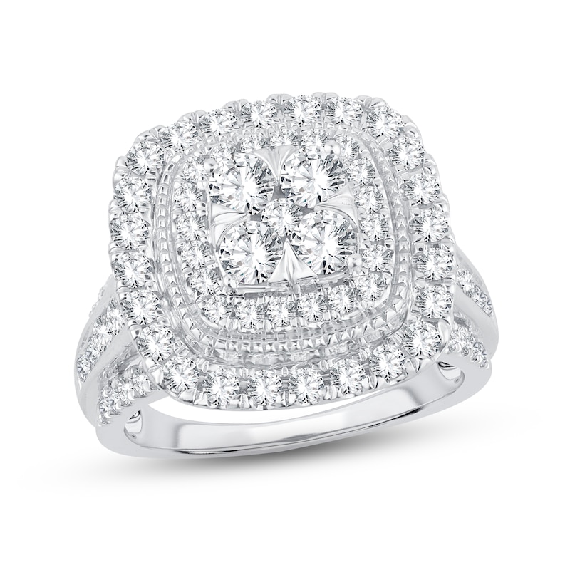 Multi-Diamond Engagement Ring 2 ct tw Round-cut 14K White Gold | Kay