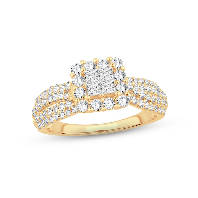 Main Image 1 of Now + Forever Diamond Engagement Ring 1 ct tw Princess & Round-Cut 14K Yellow Gold