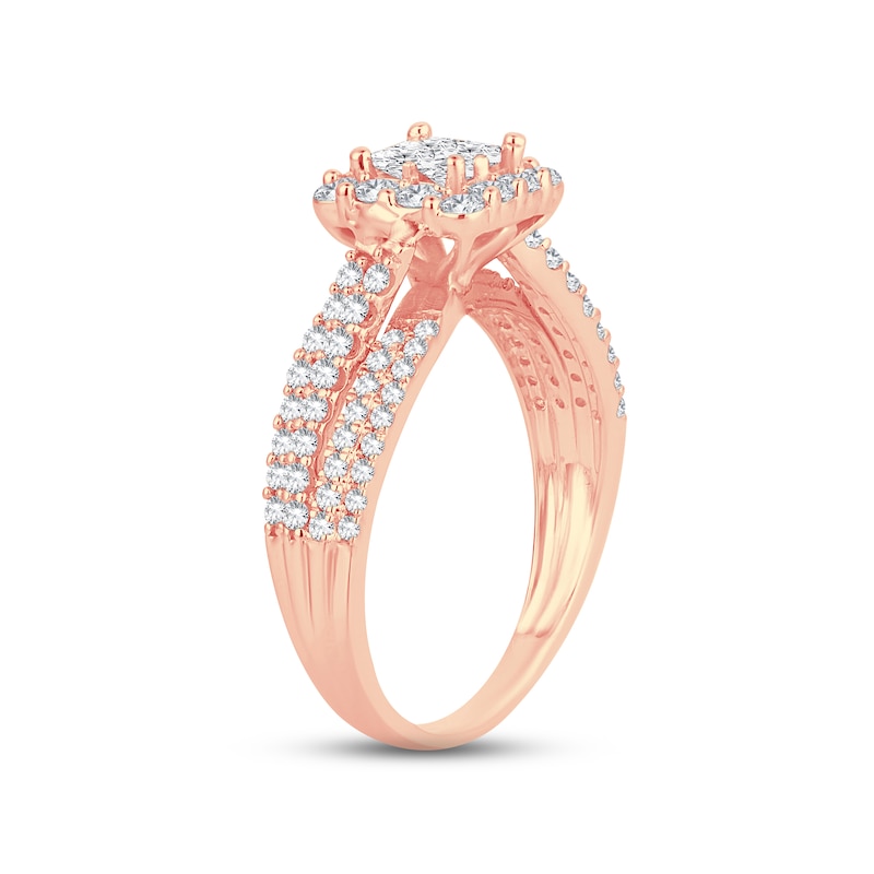 Main Image 2 of Now + Forever Diamond Engagement Ring 1 ct tw Princess & Round-Cut 14K Rose Gold