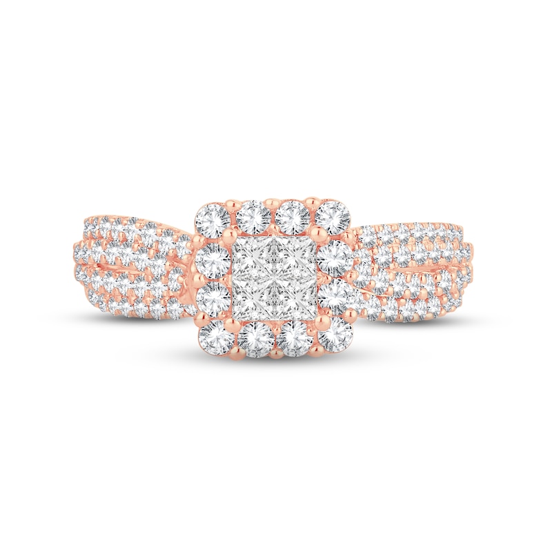 Main Image 3 of Now + Forever Diamond Engagement Ring 1 ct tw Princess & Round-Cut 14K Rose Gold