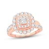 Thumbnail Image 1 of Now + Forever Diamond Engagement Ring 1-1/3 ct tw Princess & Round-cut 14K Rose Gold