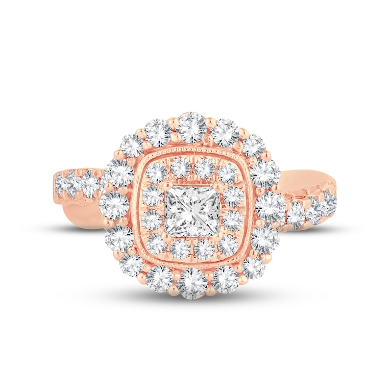 Main Image 3 of Now + Forever Diamond Engagement Ring 1-1/3 ct tw Princess & Round-cut 14K Rose Gold