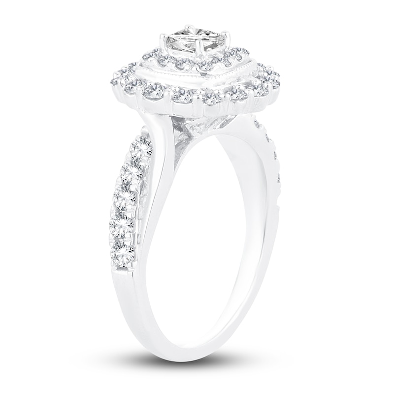 Diamond Engagement Ring 1-1/3 ct tw Princess & Round 14K White Gold