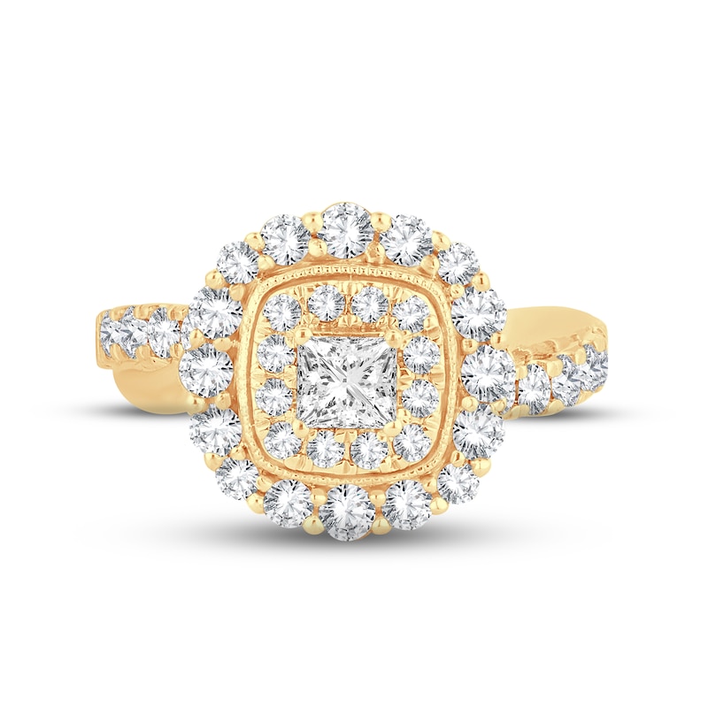 Main Image 3 of Now + Forever Diamond Engagement Ring 1-1/3 ct tw Princess & Round-cut 14K Yellow Gold